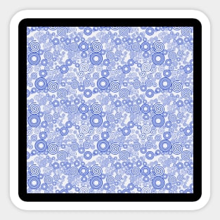 Trippy Blue and Gray Spiral Pattern Sticker